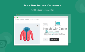 price before and after text for woocommerce