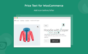 price before and after text for woocommerce