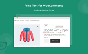 price before and after text for woocommerce