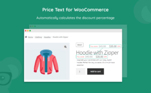 price before and after text for woocommerce