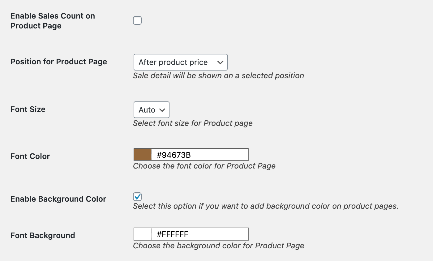 product sold count plugin