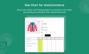 Woocommerce size chart