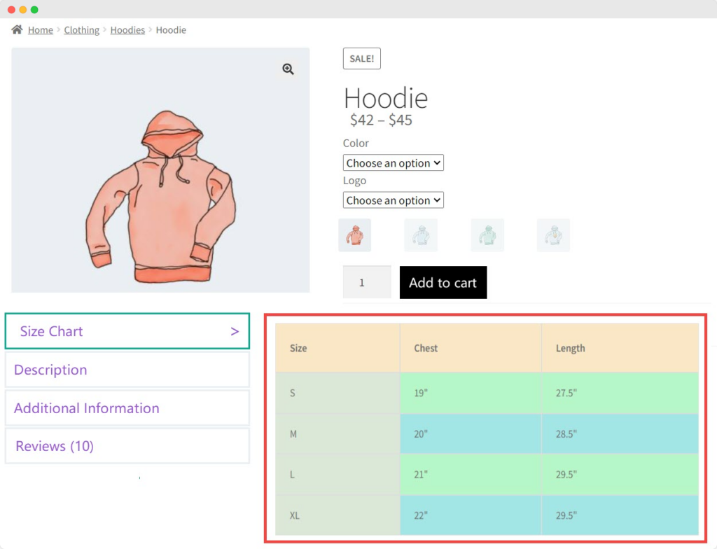 WooCommerce Size Chart Plugin - Koala Apps