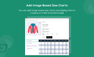 Woocommerce size chart