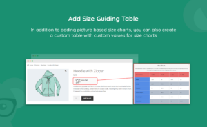 Woocommerce size chart