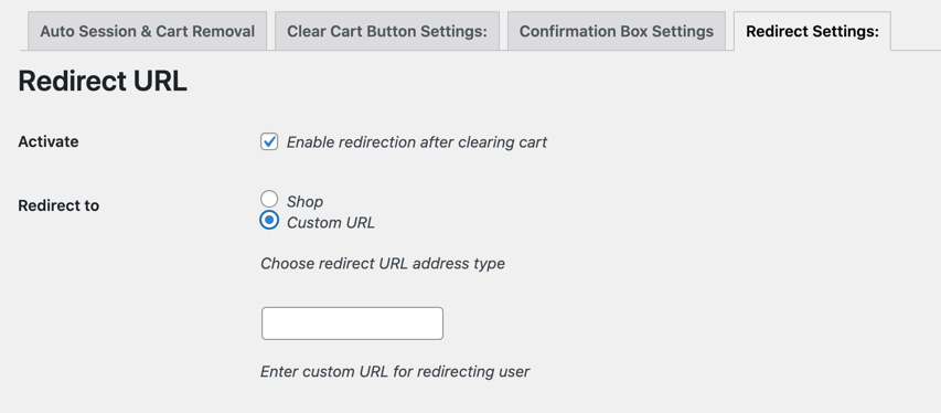 Redirect Removal setting