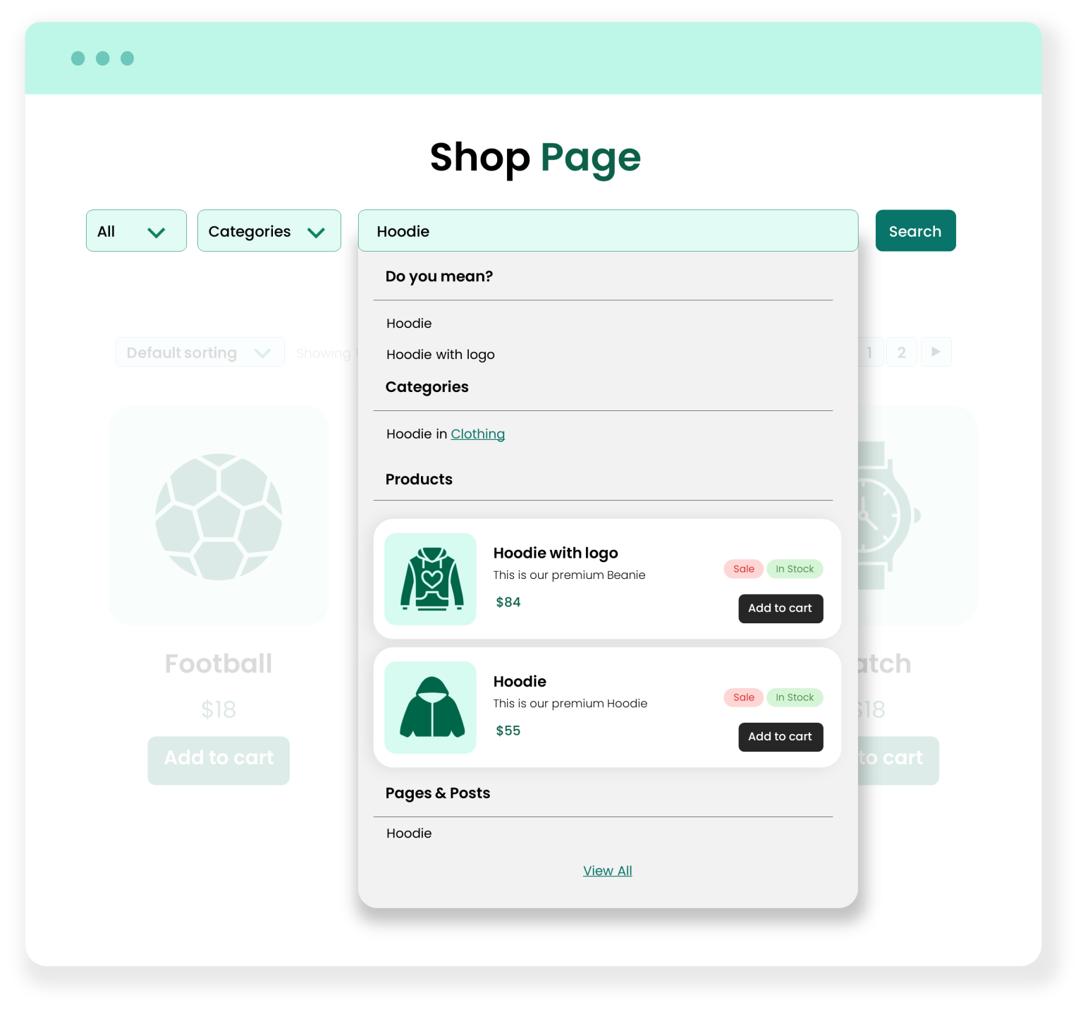 Smart Suggestions for Products, Categories, and Pages