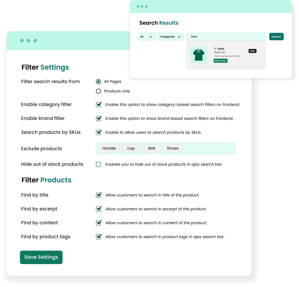 Easy Product Filtering to Refine Search Results
