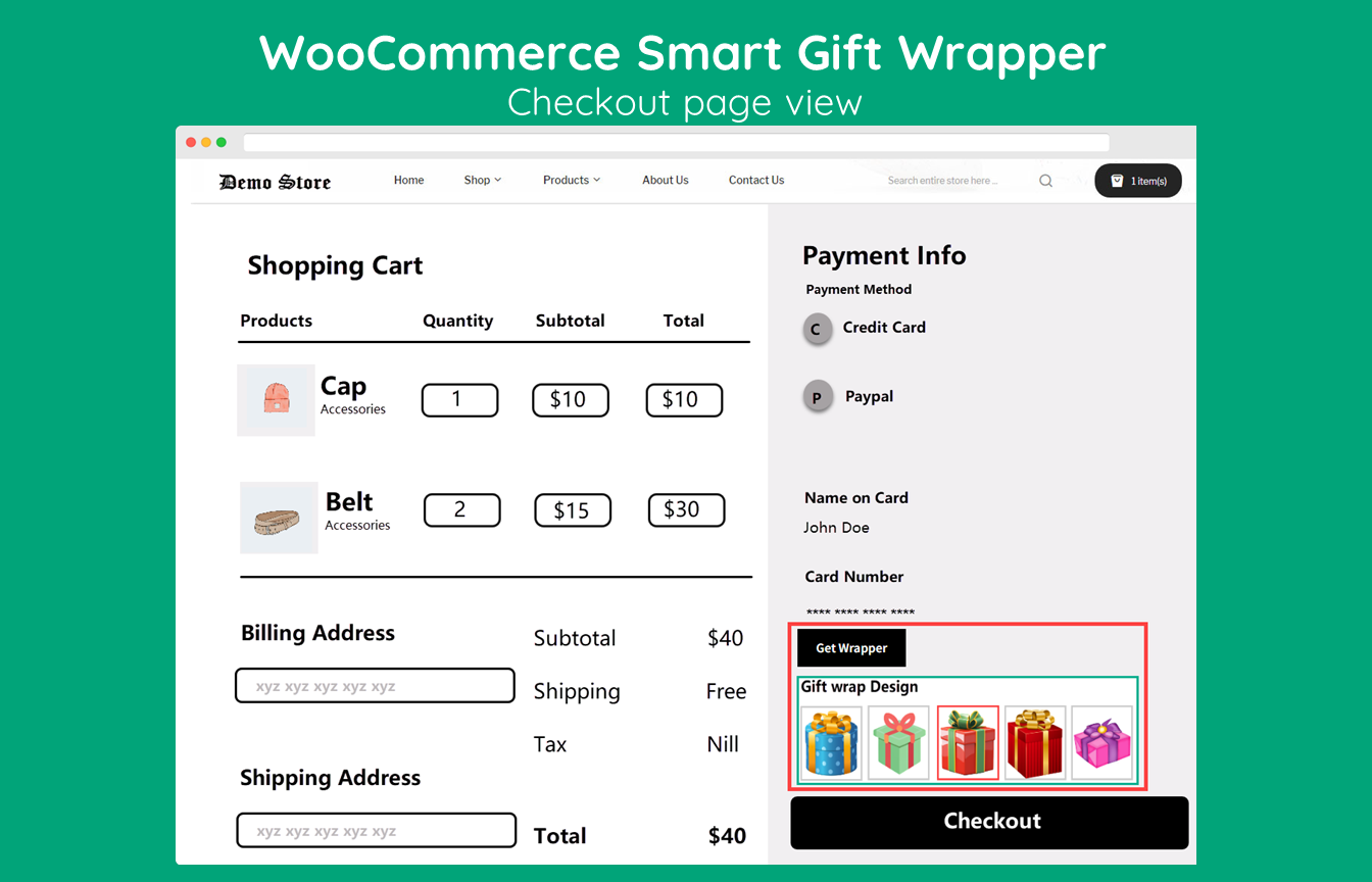 Woocommerce gift wrapper