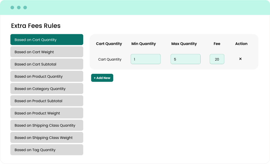 Create Extra Fee Rules based on Specific Conditions 