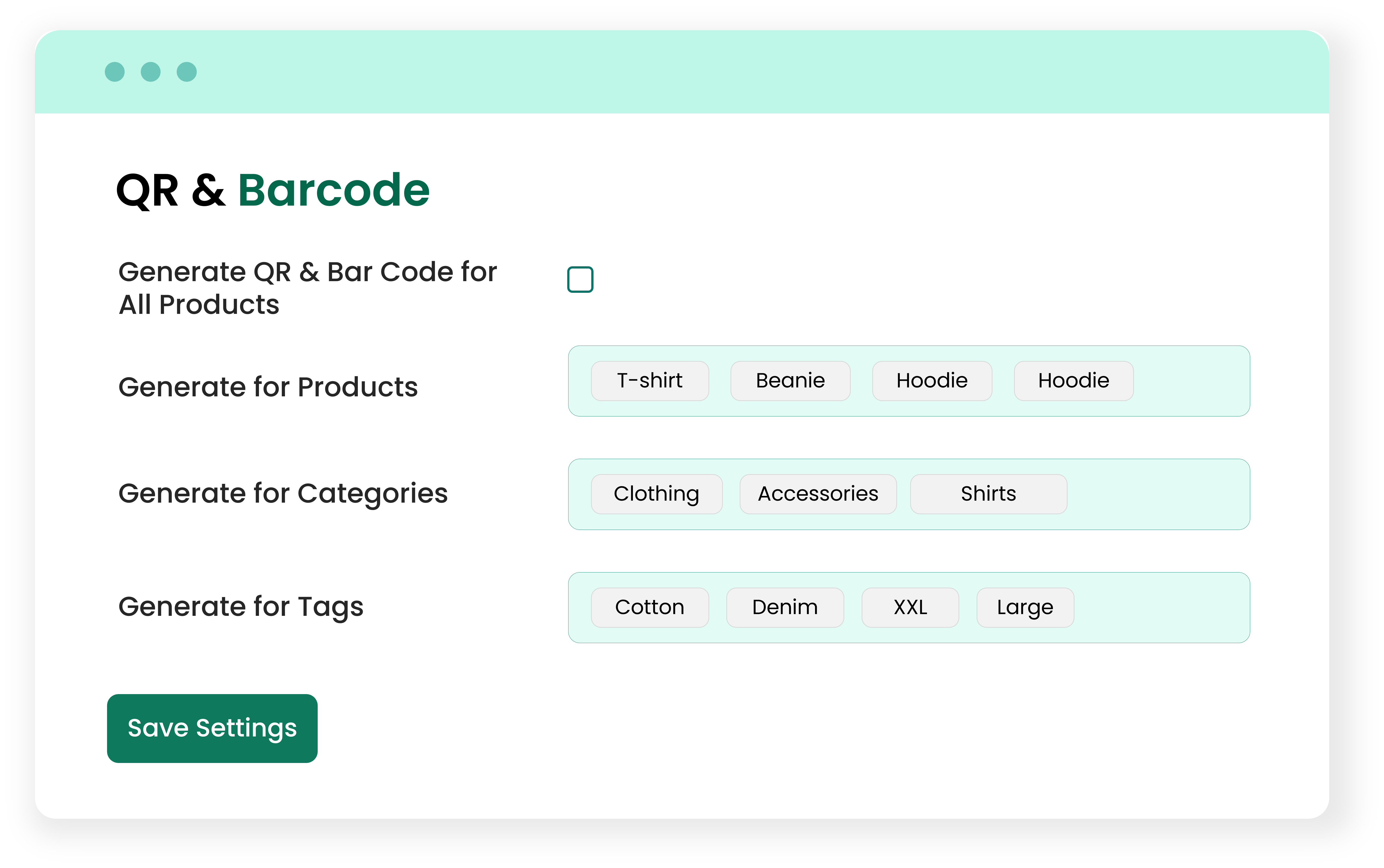 One-Click Code Generation for All Items