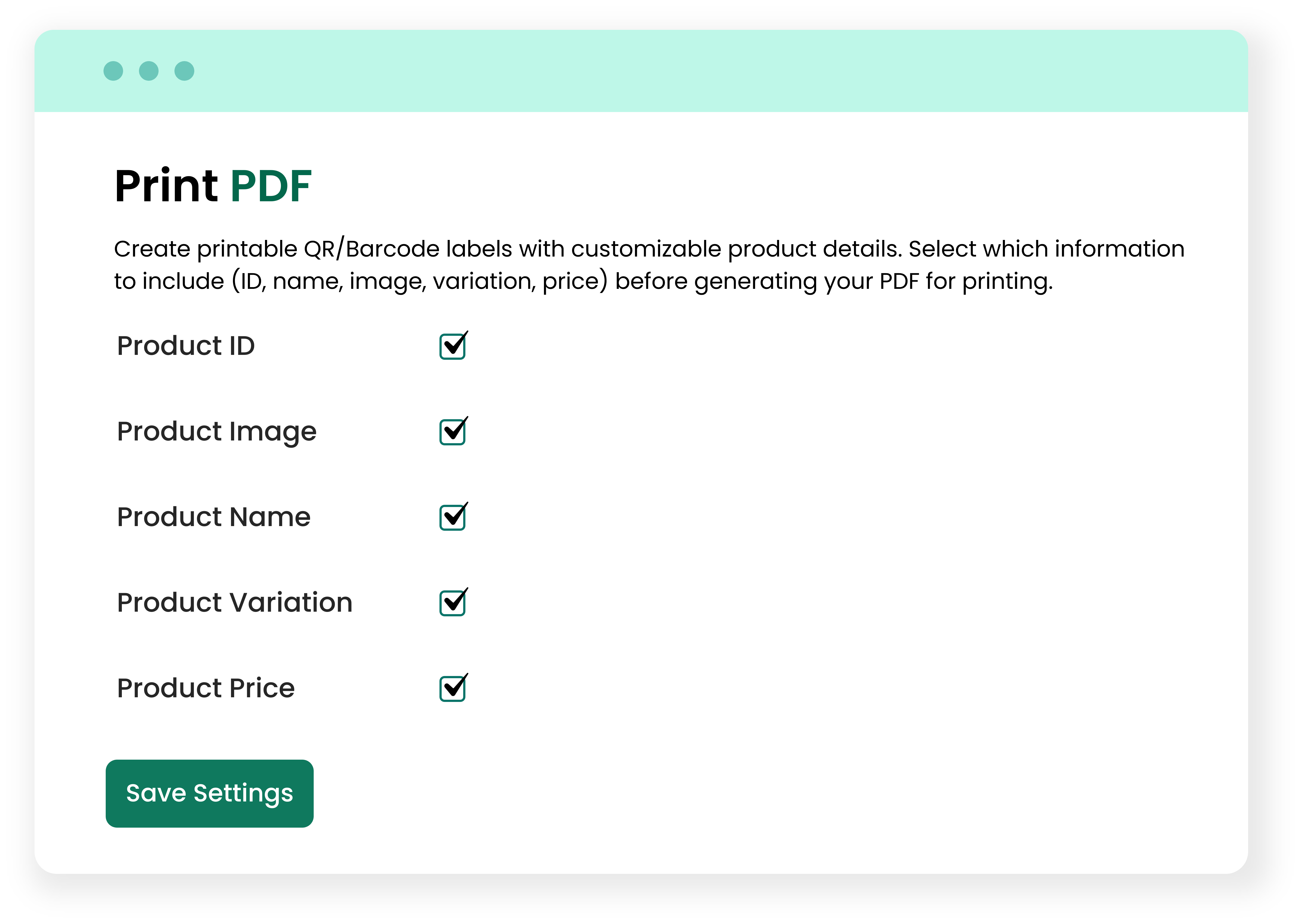 PDF Label Export for Easy Printing