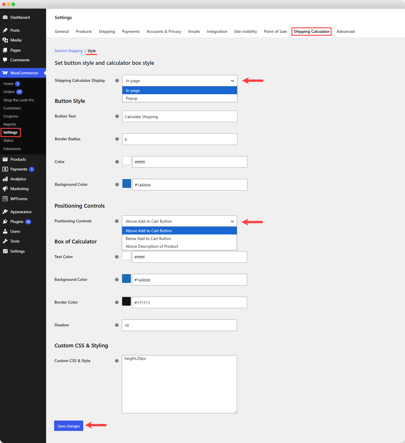 Calculator  Button & Box Style Setting