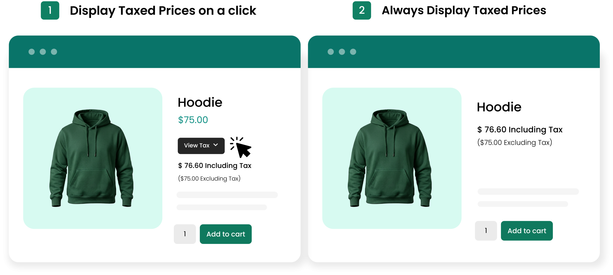 Price Including/Excluding Tax for woocommerce
